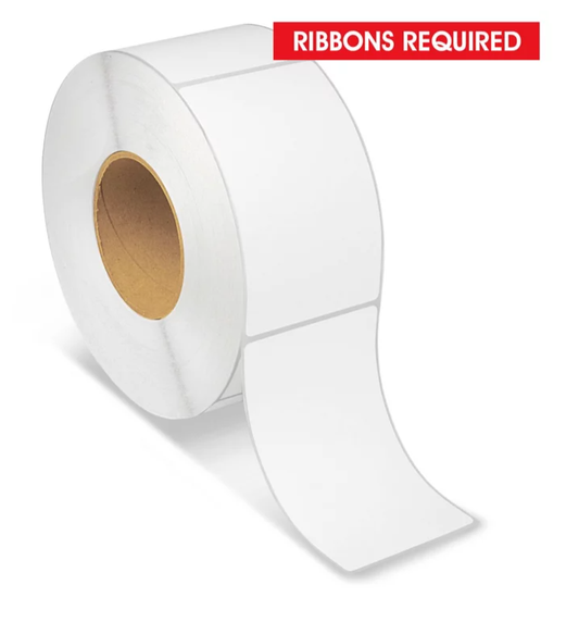 3 X 5 thermal transfer label, 3 inch core, 8 inch OD