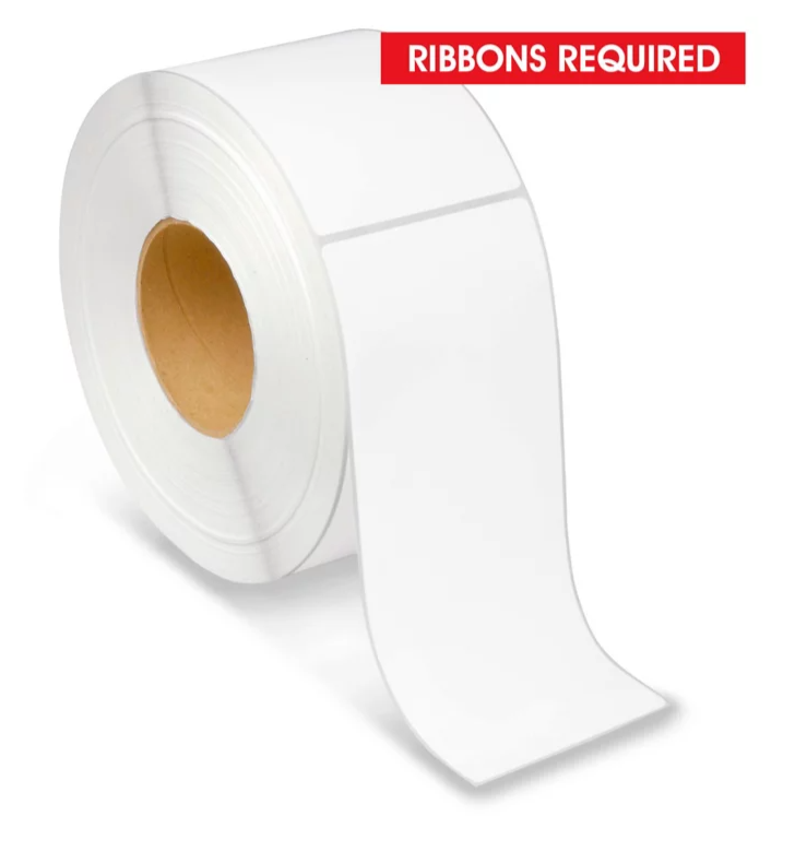 3.5 X 8 thermal transfer label, 3 inch core, 8 inch OD