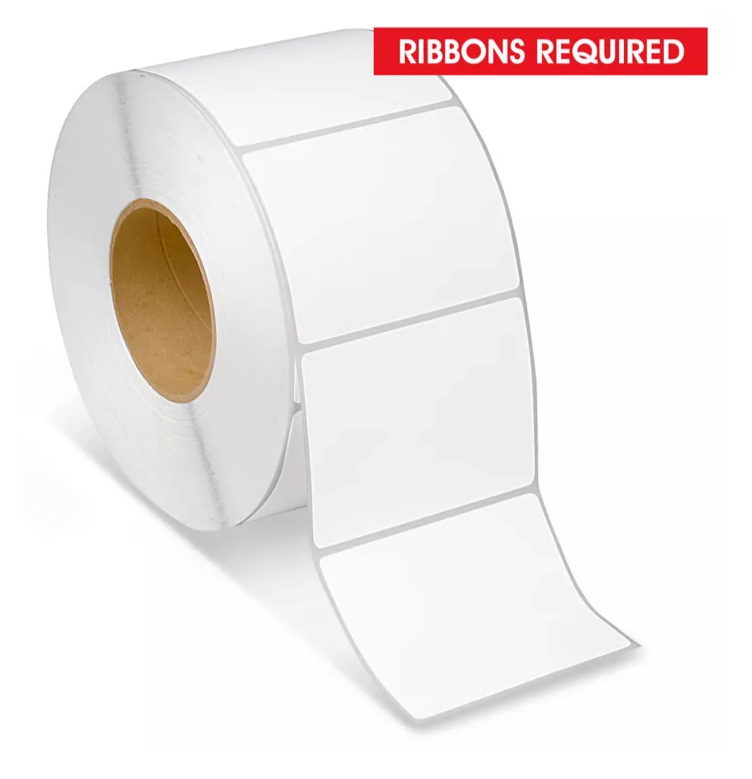 4 x 3 thermal transfer label, 3 inch core, 8 inch OD