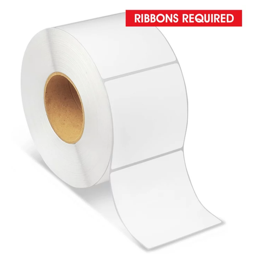 4 x 4 thermal transfer label, 3 inch core, 8 inch OD