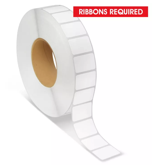 Thermal transfer label 1 1/2 inch x 1 inch, 5500 labels per roll, 8 rolls per case