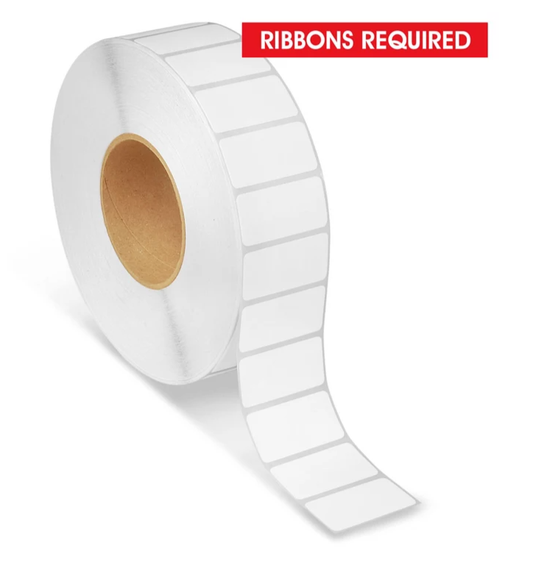 Thermal transfer label 2 inch x 1 inch, 5500 labels per roll, 8 rolls per case