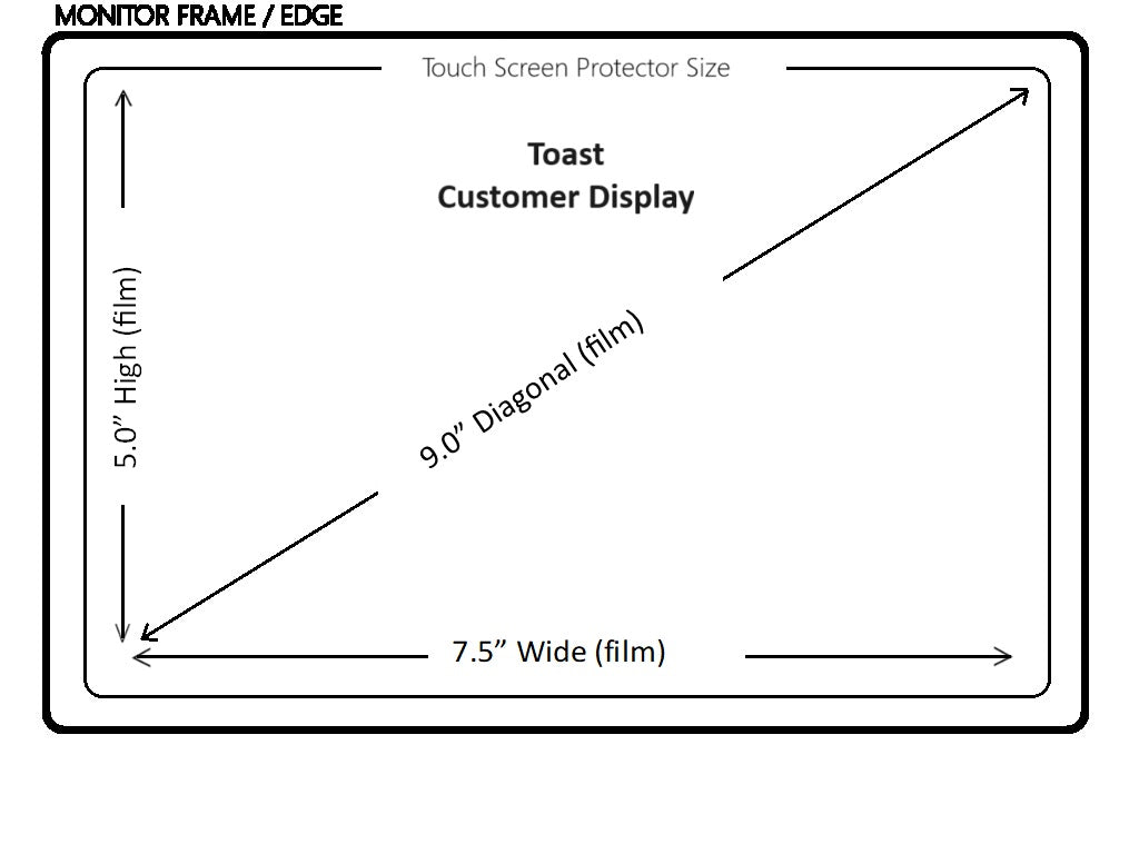 Toast POS Customer display screen protector