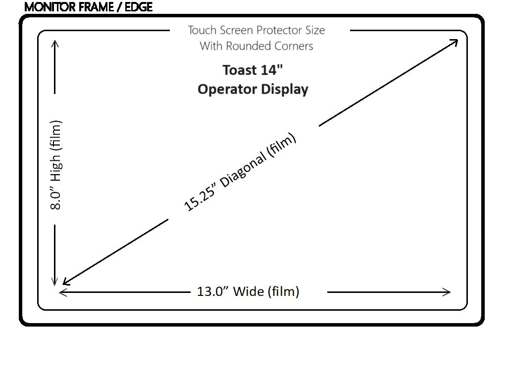 Toast 14 inch POS touch screen film for operator display