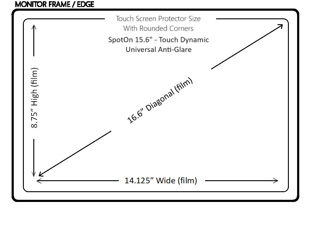 Touch Screen Film dimensions for SpotOn 15.6 inch display