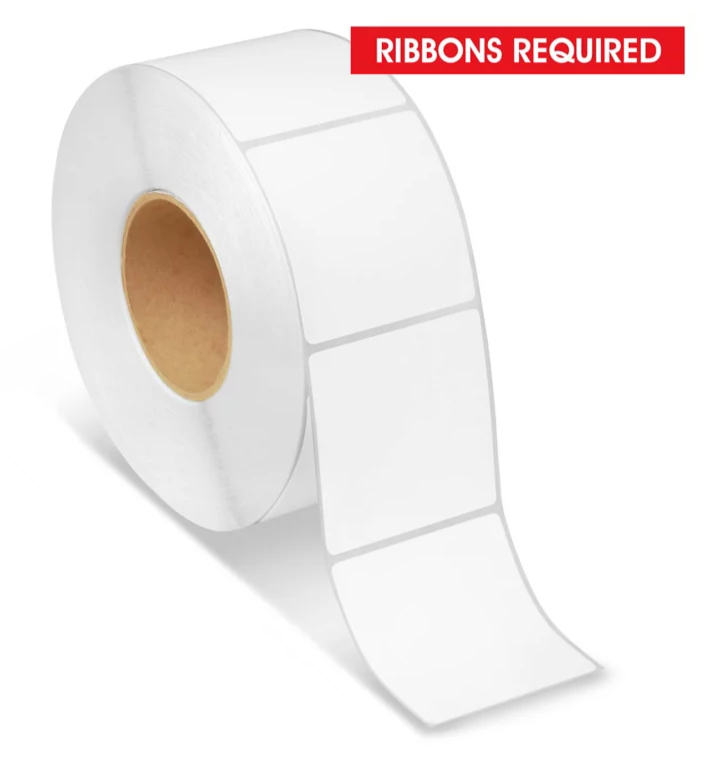 3 X 3 thermal transfer label, 3 inch core, 8 inch OD