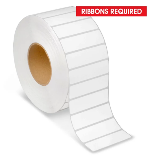 3.5 X 1 thermal transfer label, 3 inch core, 8 inch OD
