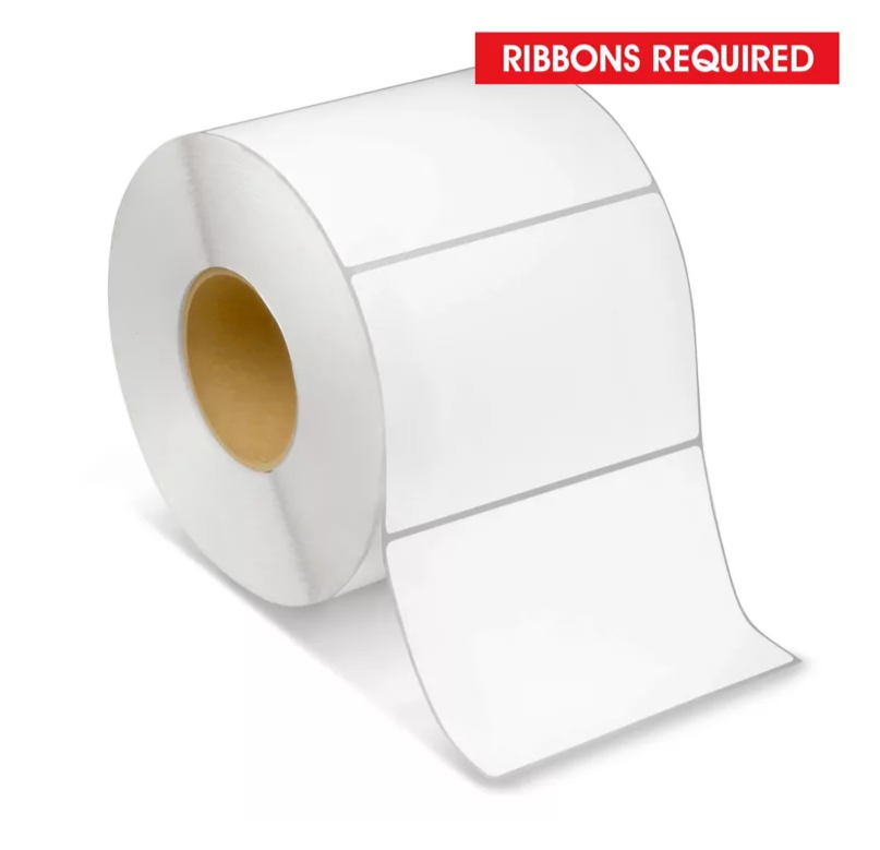 6 x 4 thermal transfer label, 3 inch core, 8 inch OD