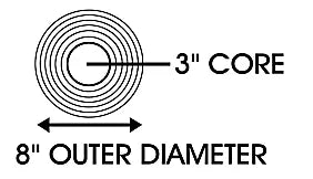 Thermal Transfer Labels, White Label 5" W x 3" H, 8" OD