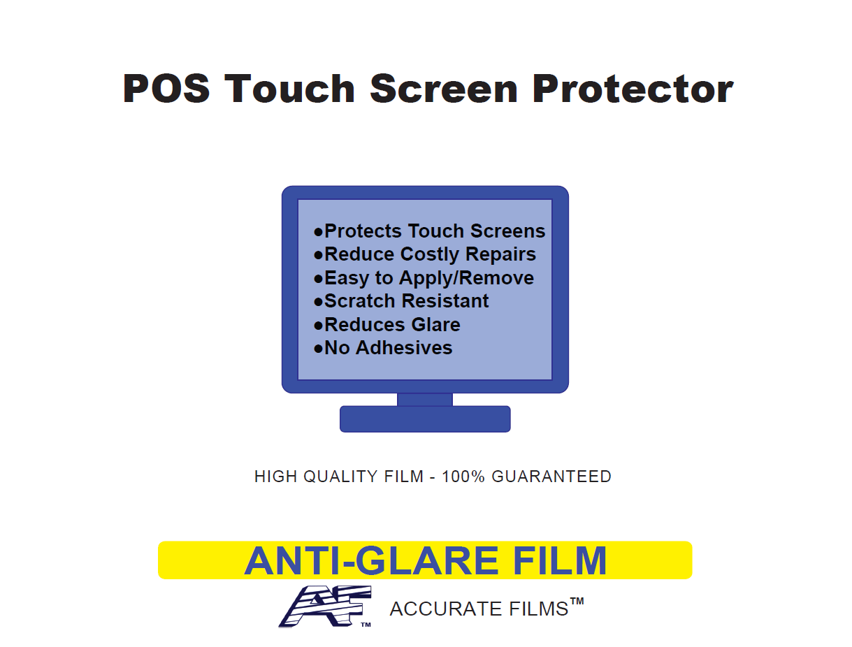 Touch Screen Protector 15" Diagonal (bezel less monitors / tru flat) SAM4s Titan 150 Titan 160