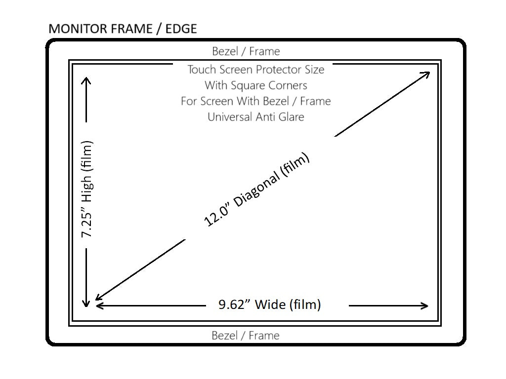 Touch Screen Protector 12.1" Diagonal Universal Size