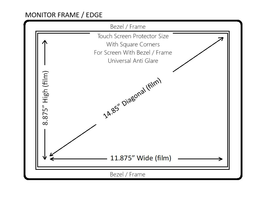 Touch Screen Protector 15" Diagonal for Casio QT-6600