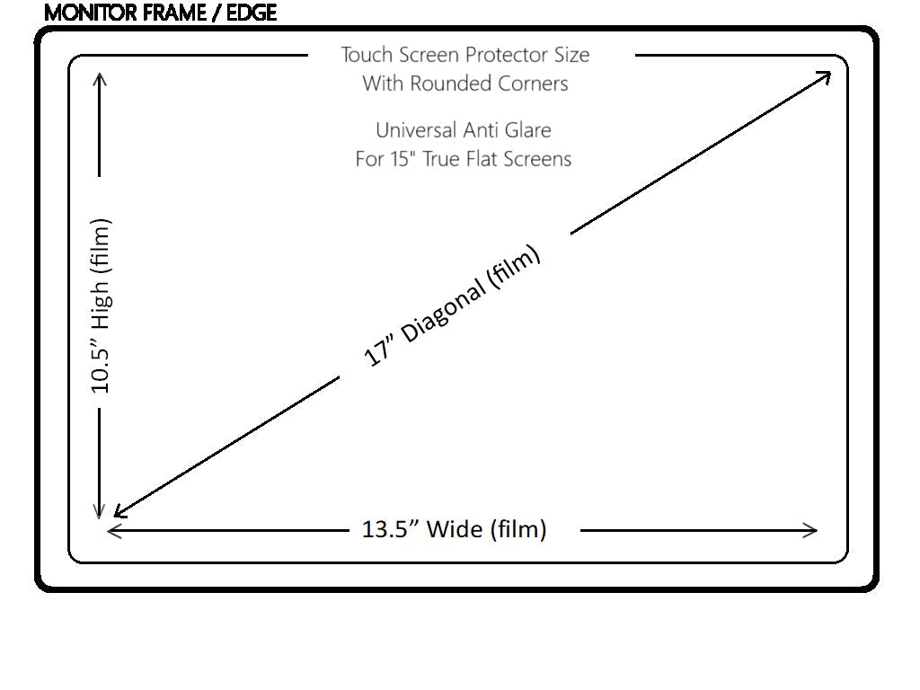 Universal 15 inch touch screen film dimensions for tru flat monitor